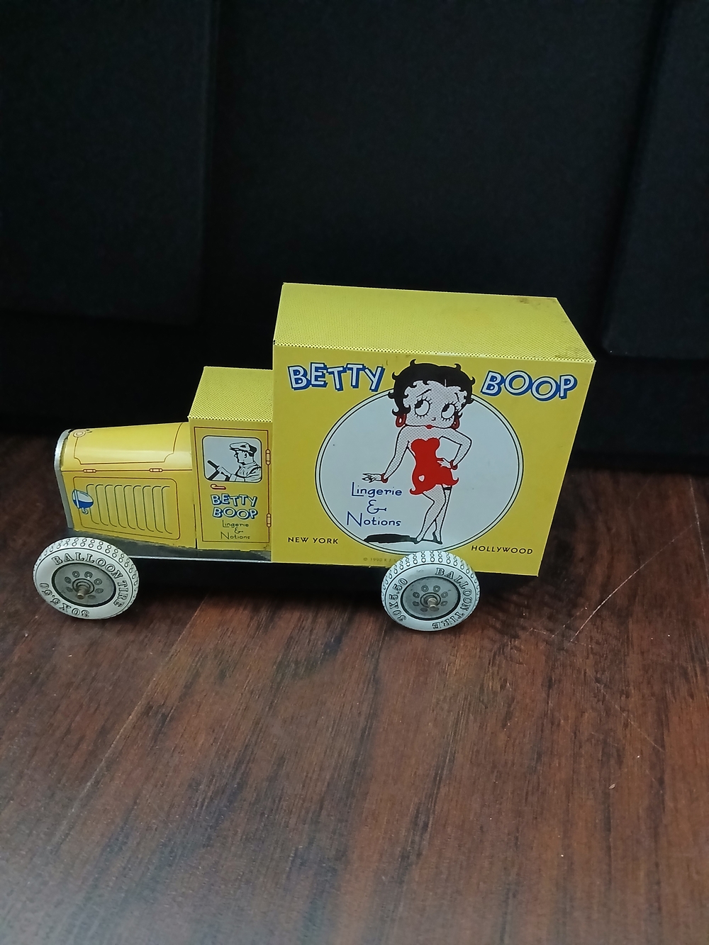 Vintage Betty Boop Yellow Tin Toy Truck Car - Betty Boop Lingerie & Notions